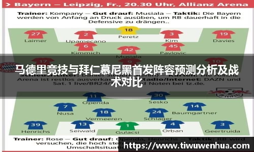 马德里竞技与拜仁慕尼黑首发阵容预测分析及战术对比