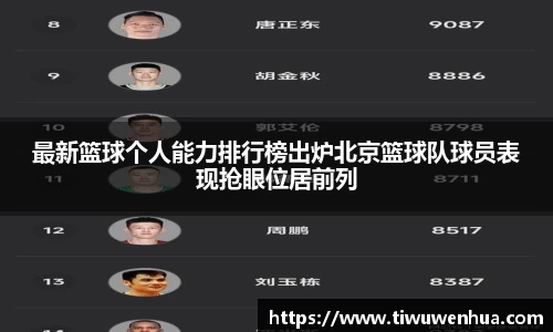 最新篮球个人能力排行榜出炉北京篮球队球员表现抢眼位居前列